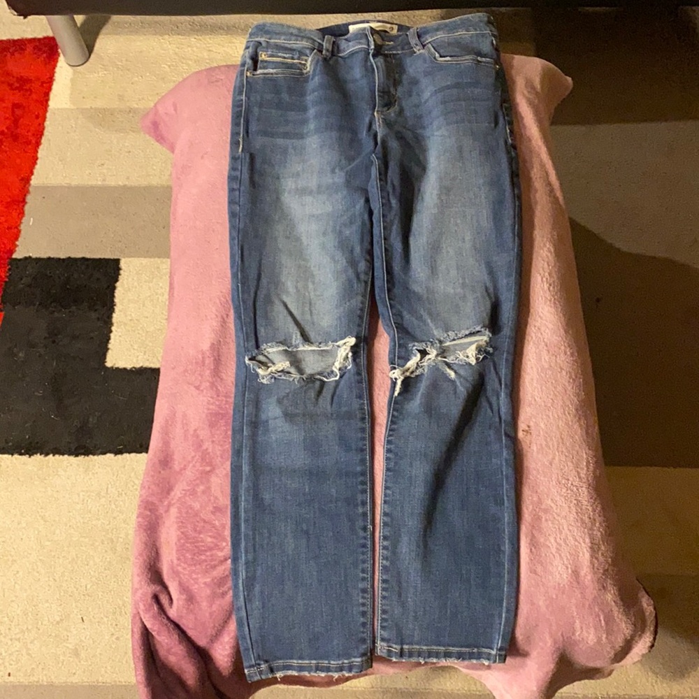 High waisted skinny jeans